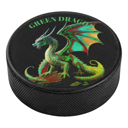 GRÜNER DRACHE EISHOCKEY PUCK (3/4)