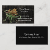 Grüner Drache-Fantasie-Visitenkarte Visitenkarte (Vorne/Hinten)