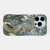 Grüner Drache Faux-Buntglas iPhone Hülle (Rückseite (Horizontal))