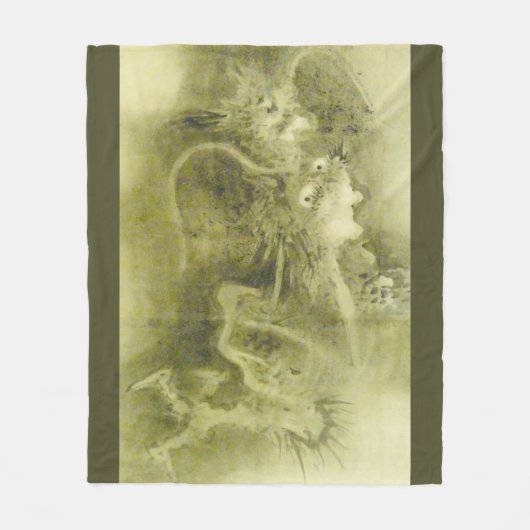Grüner Drache Fleecedecke (Vorderseite)