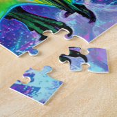 Grüner Drache gegen Dinosaurier Puzzle (Seite)