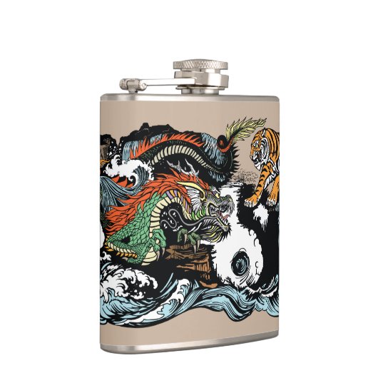 Grüner Drache gegen Tiger Flachmann (Rechts)