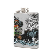 Grüner Drache gegen Weißer Tiger Flachmann (Links)