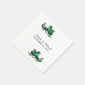 Grüner Drache Hochzeitspapier Napkins Serviette (Ecke)