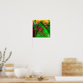Grüner Drache in Flammen Fantasy-Kunst Poster (Küche)