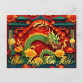 Grüner Drache in Vietnam 2024 HPc Postkarte (Vorderseite)