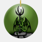 grüner Drache Keramik Ornament (Hinten)