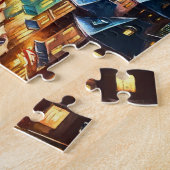 Grüner Drache liefert Weihnachtsgeschenke Puzzle (Seite)