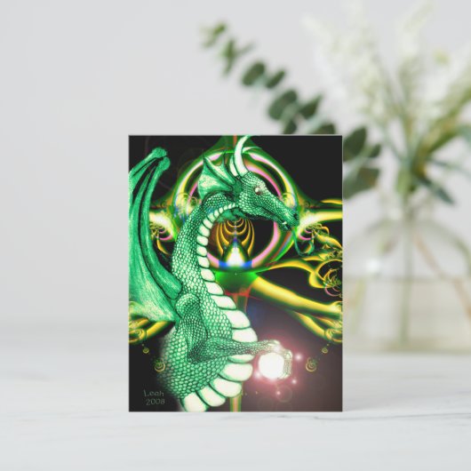 Grüner Drache ~*Lore*~ Einladung (Stehend Vorderseite)