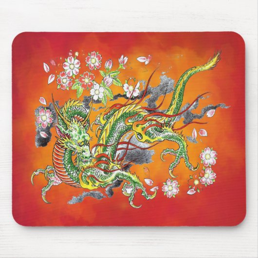 Grüner Drache-Mauspad II Mousepad (Vorne)