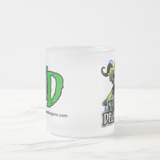 Grüner Drache MD 10 Unze. Mattierte Tasse (Mittel)