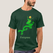 Grüner Drache mit goldenem Ball & Kalligrafie T-Shirt (Vorderseite)