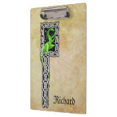 Grüner Drache mit keltischer Grenze Personalisiert Klemmbrett (Links)