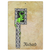 Grüner Drache mit keltischer Grenze Personalisiert Klemmbrett (Rückseite)