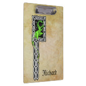 Grüner Drache mit keltischer Grenze Personalisiert Klemmbrett (Rechts)