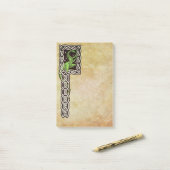 Grüner Drache mit keltischer Grenze Post-it Klebezettel (Auf Schreibtisch)