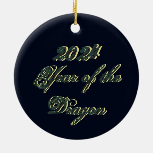 Grüner Drache mit Schild Keramik Ornament (Hinten)