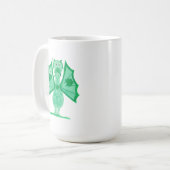 Grüner Drache mit Shamrocks Kaffeetasse (Vorderseite Links)