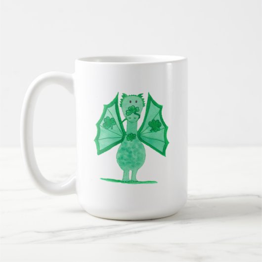 Grüner Drache mit Shamrocks Kaffeetasse (Links)