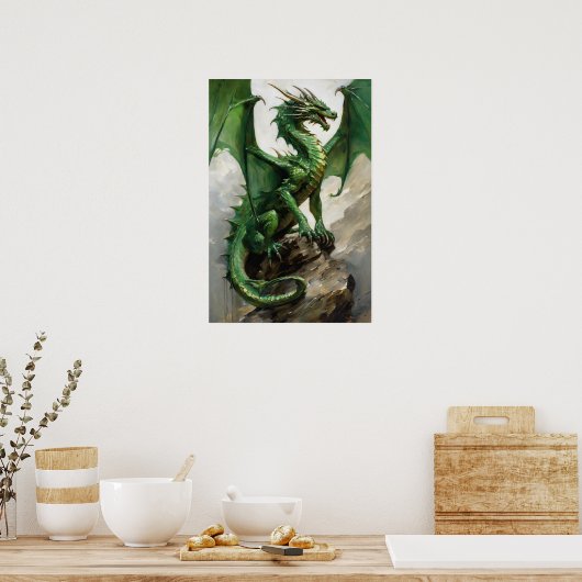 Grüner Drache Poster (Küche)