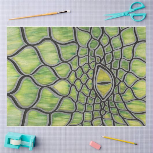 Grüner Drache Seidenpapier (Basteln)