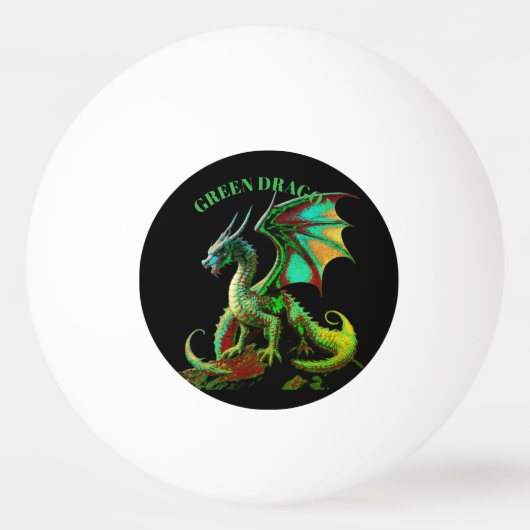 GRÜNER DRACHE TISCHTENNISBALL (Vorderseite)
