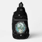 Grüner Drache über den Hintergrund Crossbody Bag (Vorderseite)