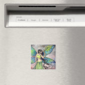 Grüner Drache und Fantasy-Kunst der Feen Magnet (In Situ (Geschirrspüler))
