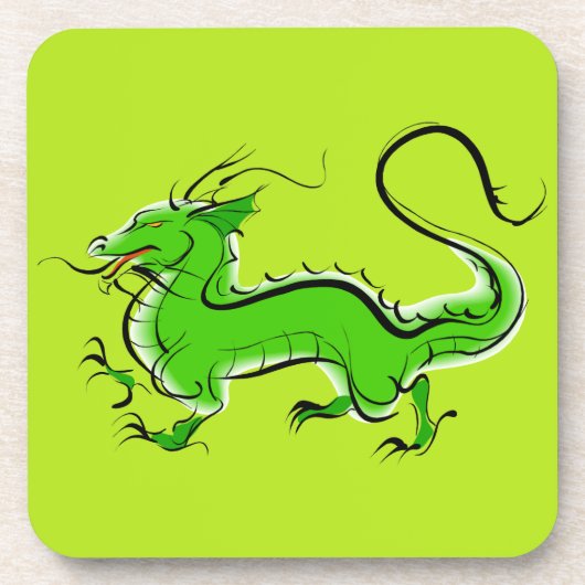 Grüner Drache Untersetzer (Vorderseite)
