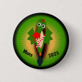 Grüner Drache von Doudou Ducasse Button (Vorderseite)