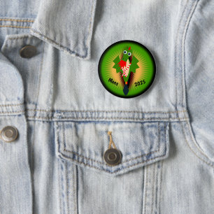 Grüner Drache von Doudou Ducasse Button