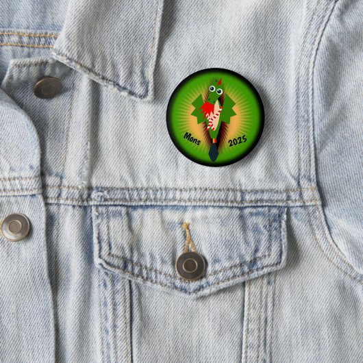 Grüner Drache von Doudou Ducasse Button (Beispiel)