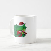 Grüner Drache - Weihnachtsausgabe Kaffeetasse (Vorderseite Links)