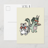Grüner Drache weißer Tiger Postkarte (Vorne/Hinten)