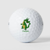 Grüner Drachen-Design Golfball (Vorderseite)