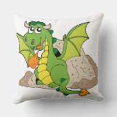 Grüner Drachen-Wurfkissen Kissen (Rückseite)
