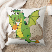 Grüner Drachen-Wurfkissen Kissen (Decke)