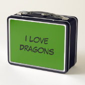 Grüner Drachenbraun-Augen-Stars Metall Brotdose (Rückseite)