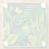 Grüner Dschungel mit Schmetterlingen Glasuntersetzer (Rückseite)