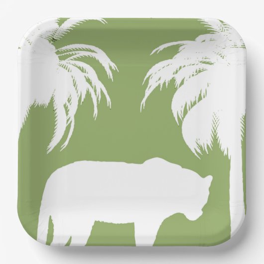 Grüner Dschungel Pappteller (Vorderseite)