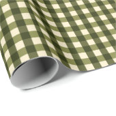 Grüner dunkler Gingham Geschenkpapier (Rolleneckpunkt)