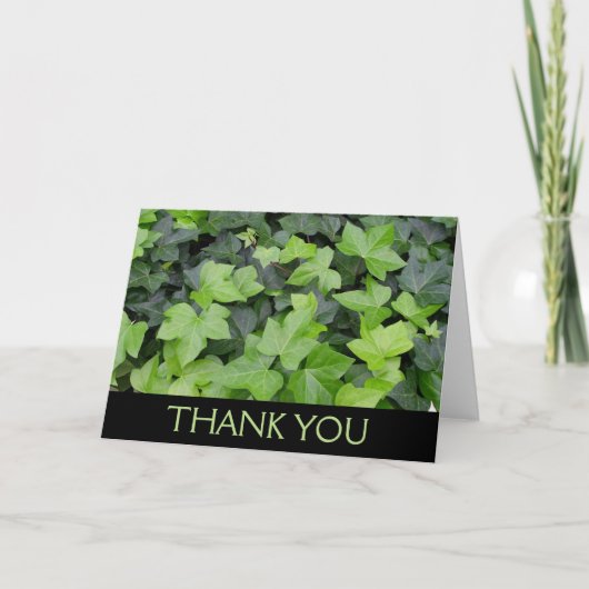 Grüner Efeu Botanischer Druck Dankeskarte (Vorderseite)