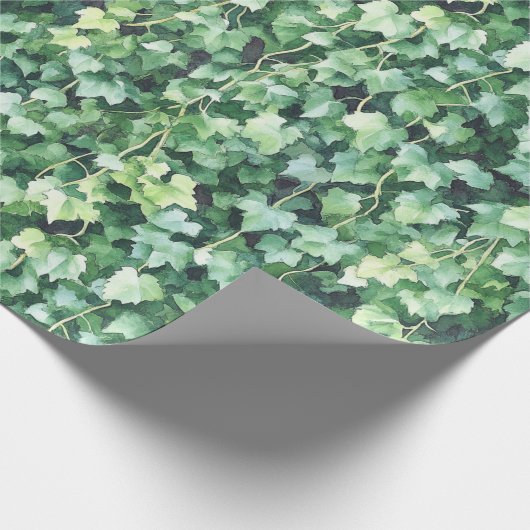 Grüner Efeu Geschenkpapier (Ecke)