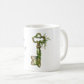 Grüner Efeu Schlüssel Kaffeetasse (VorderseiteRechts)
