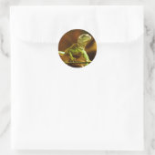 Grüner Eidechsen-Aufkleber Runder Aufkleber (Tasche)