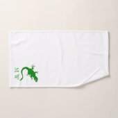 Grüner Eidechsen-Design mit Monogramm Badhandtuch Set (Handtuch)