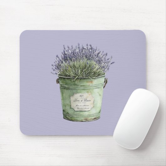 Grüner Eimer Lavendelblüten Mousepad (Mit Mouse)