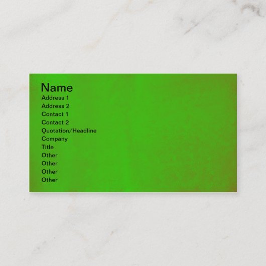 Grüner Eindruck Visitenkarte (Vorderseite)
