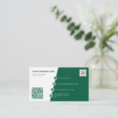 Grüner einfacher formaler QR-Code Beruflich modern Visitenkarte (Stehend Vorderseite)