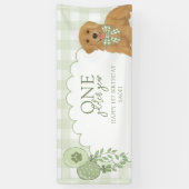 Grüner Eins Goldenes Jahr Retriever Welpe 1. Gebur Banner (Vertikal)